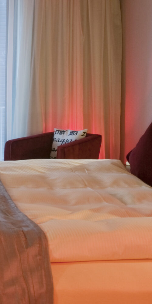 Detailaufnahme Bett in einem Deluxe Zimmer