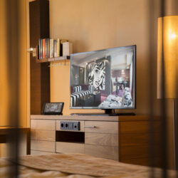 Bild auf den Flatscreen in einem Deluxe Zimmer